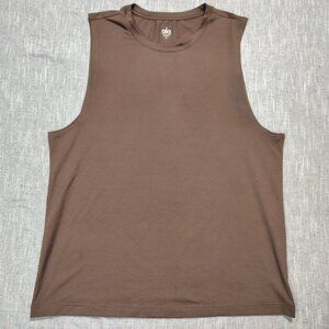ALO Yoga Conquer Muscle Tank Top Mens Medium Brown Soft Breathable Performance